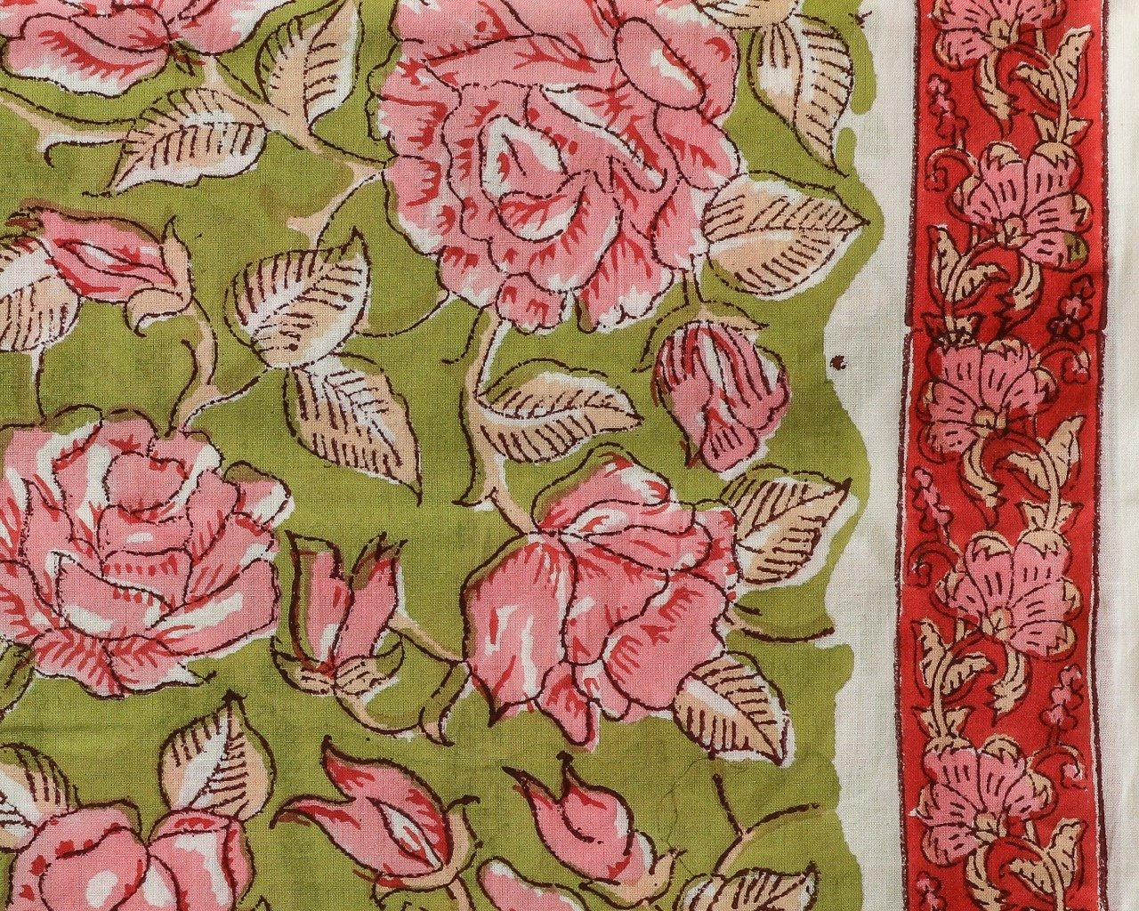 Shop Unstitched Hand Block Print Pure Cotton Suits with Organza Dupatta (ORG84)