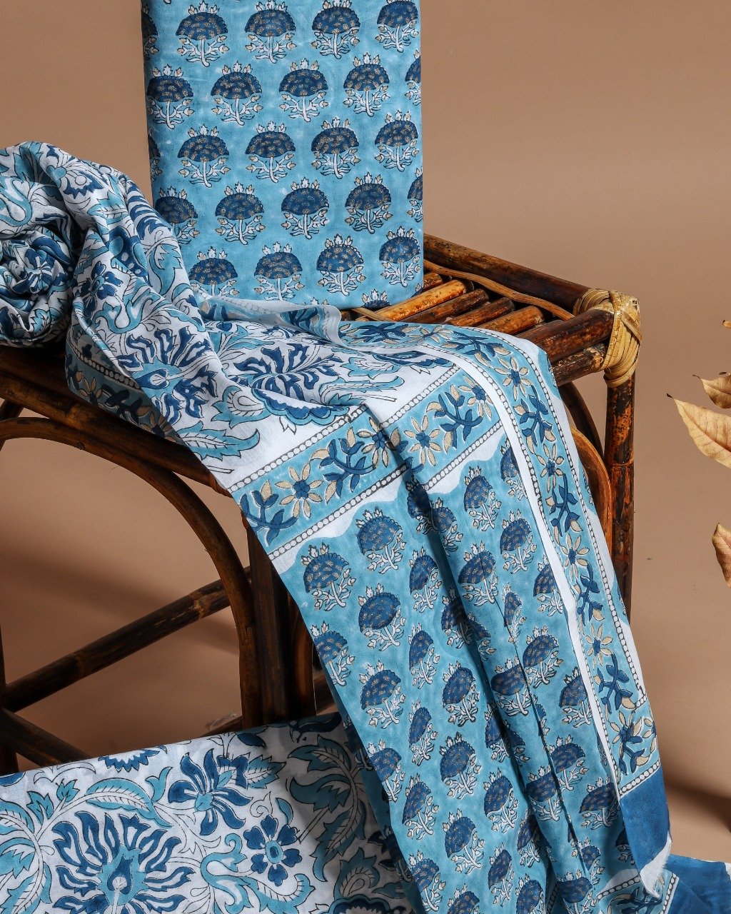shop hand block print pure cotton suit with mulmul dupatta