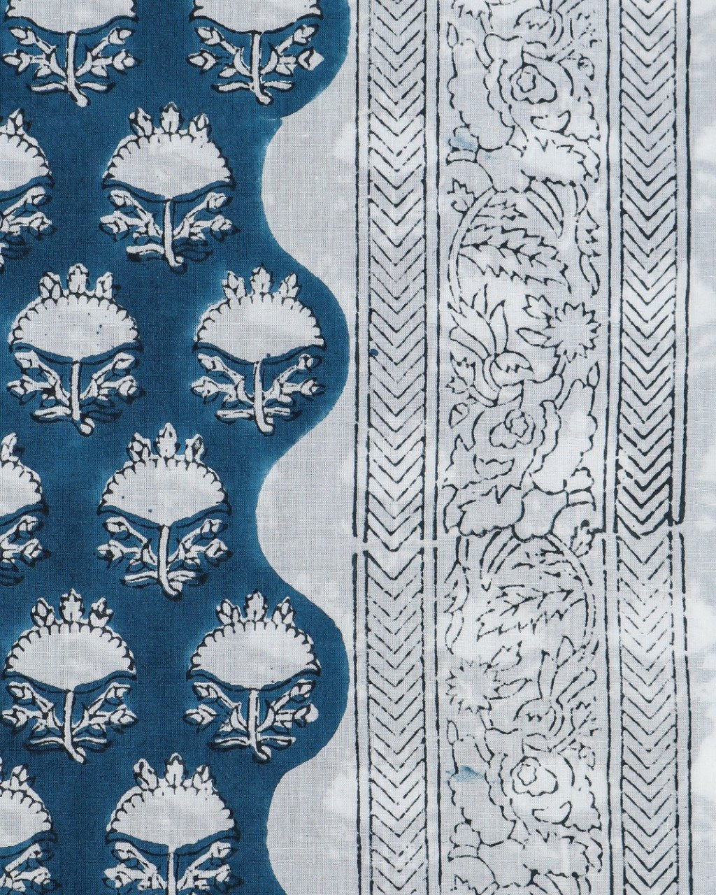 Shop Unstitched Hand Block Print Pure Cotton Suits with Mulmul Dupatta (TPRMUL185)