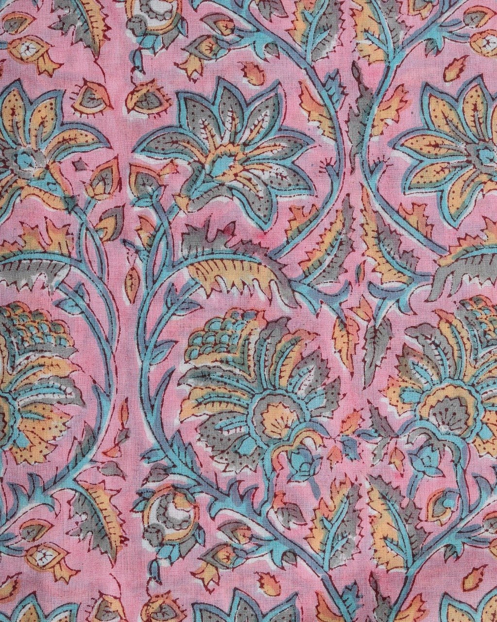 shop block print cotton suit with mulmul dupatta