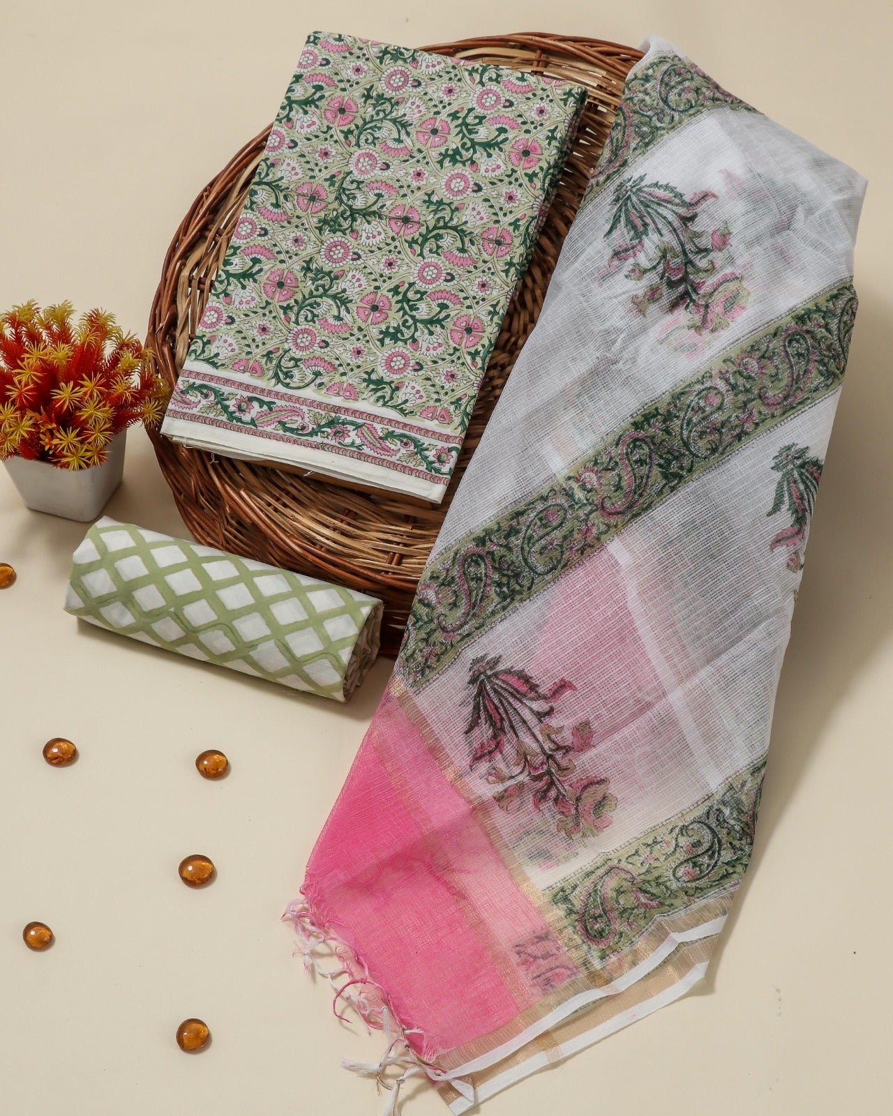 Shop kota dupatta cotton suits online (3CKD45)