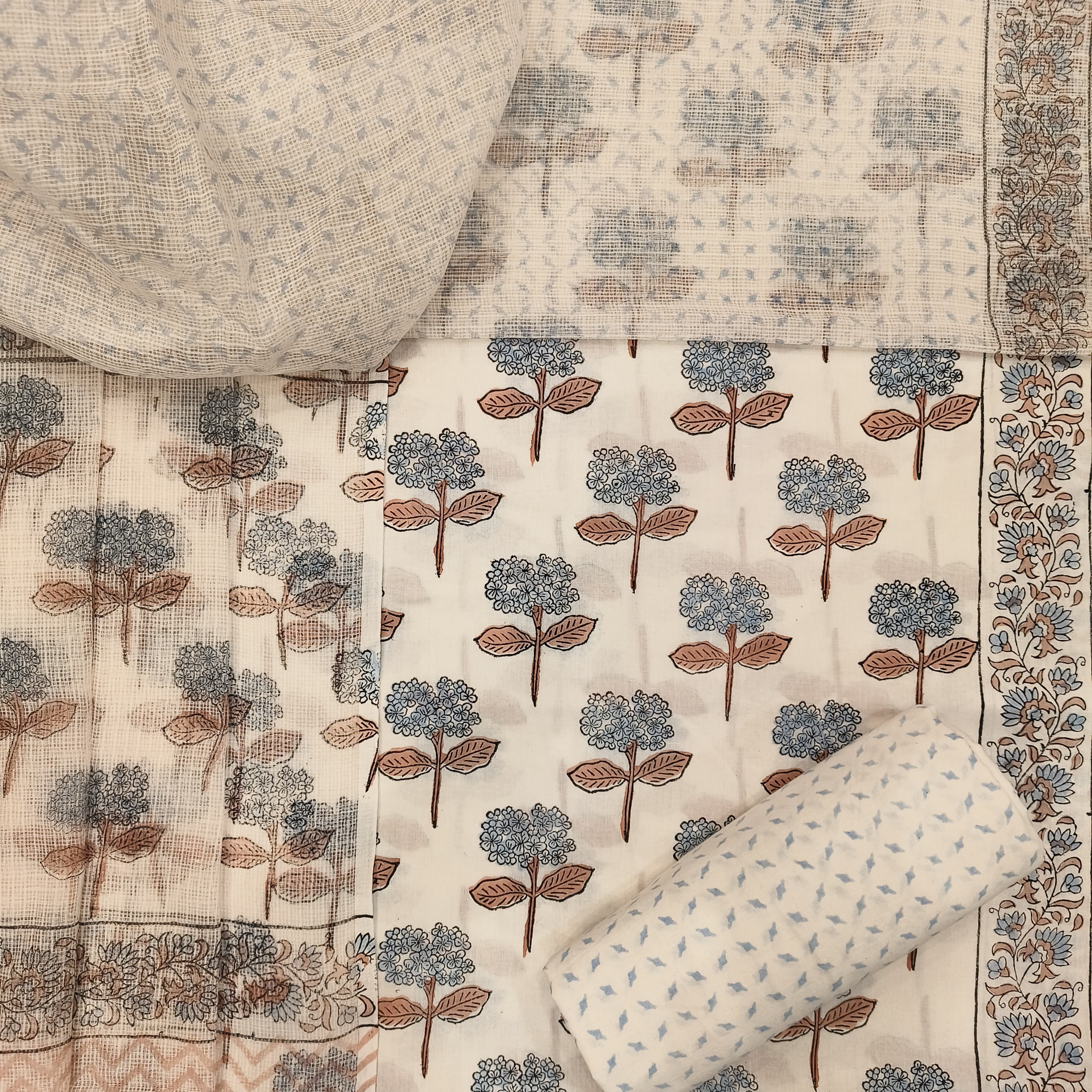 Shop kota doria dupatta cotton suits online (3CKD592)