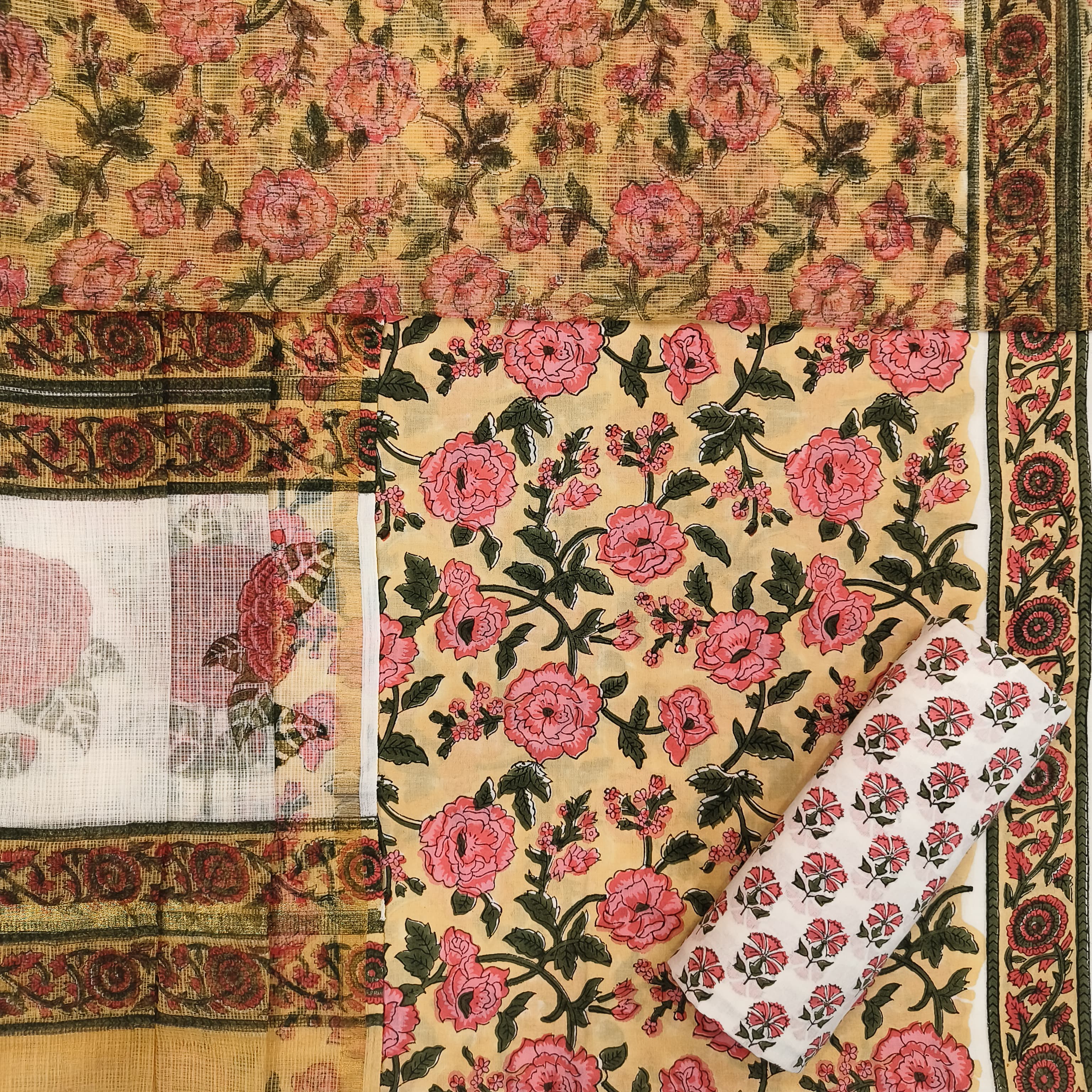 Shop unstitched cotton suit sets online shopping