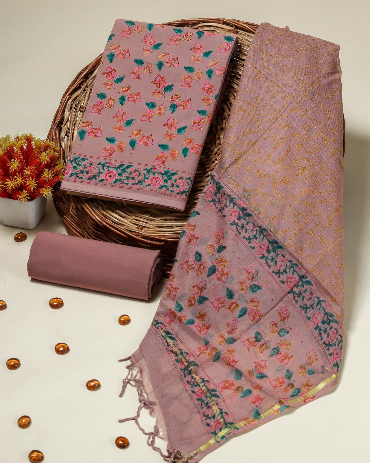Shop kota dupatta cotton suit sets online (3CKD597)