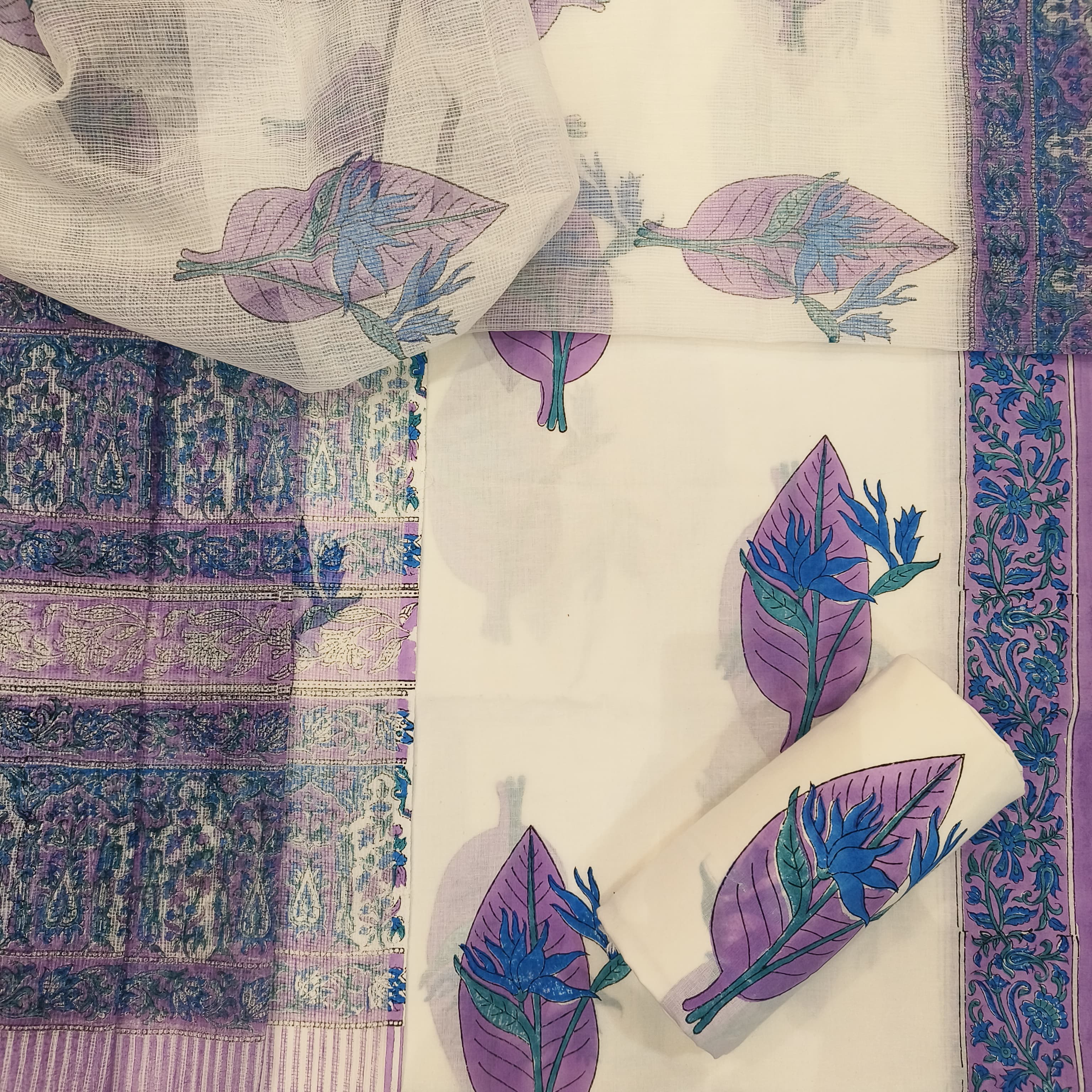 Shop kota dupatta cotton suit sets (3CKD646)