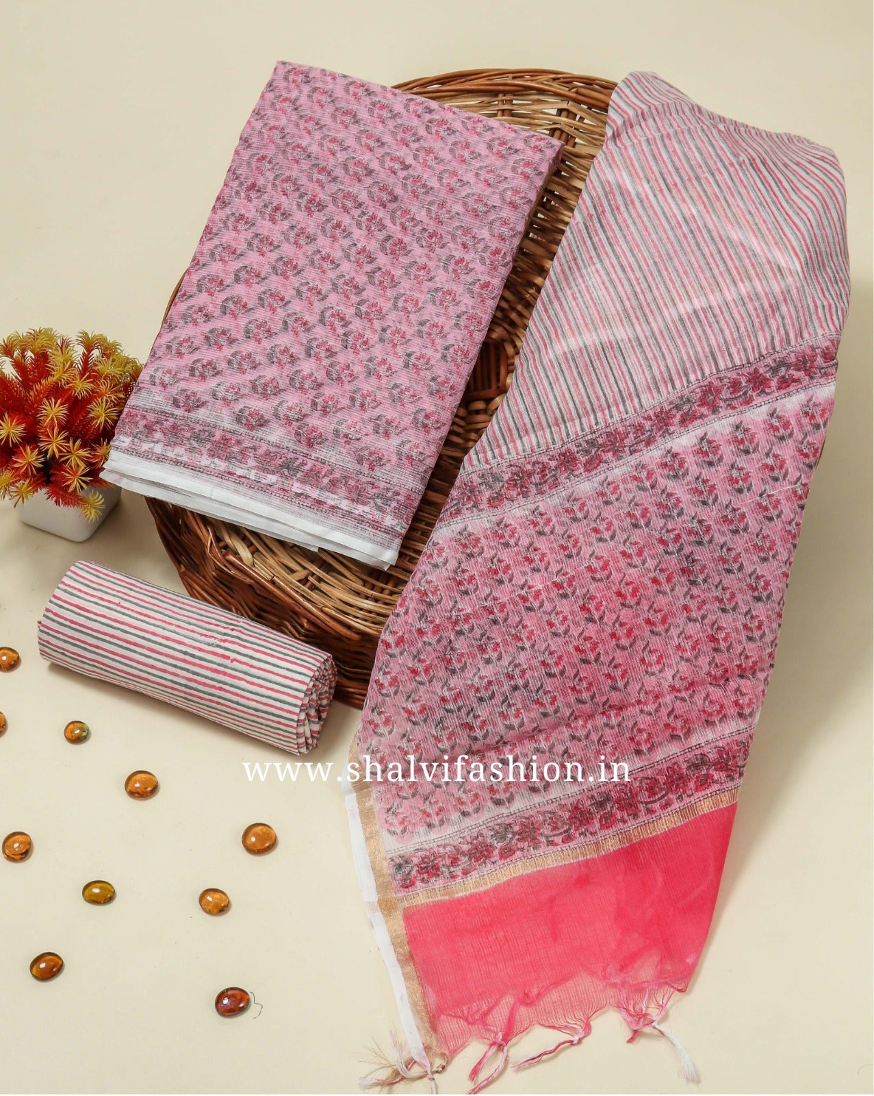 Shop traditional block print kota doria suits (3KD125)