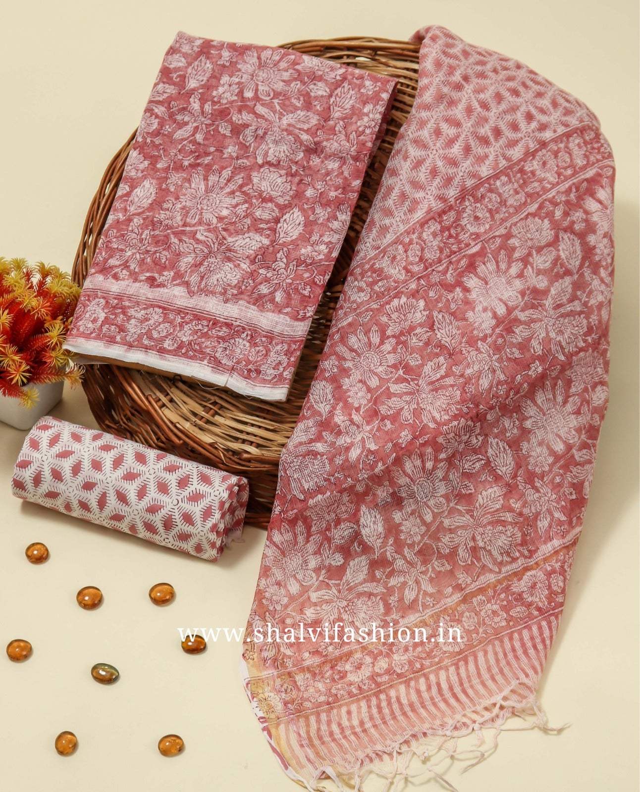 Shop hand block printed kota doria suits (3KD131)