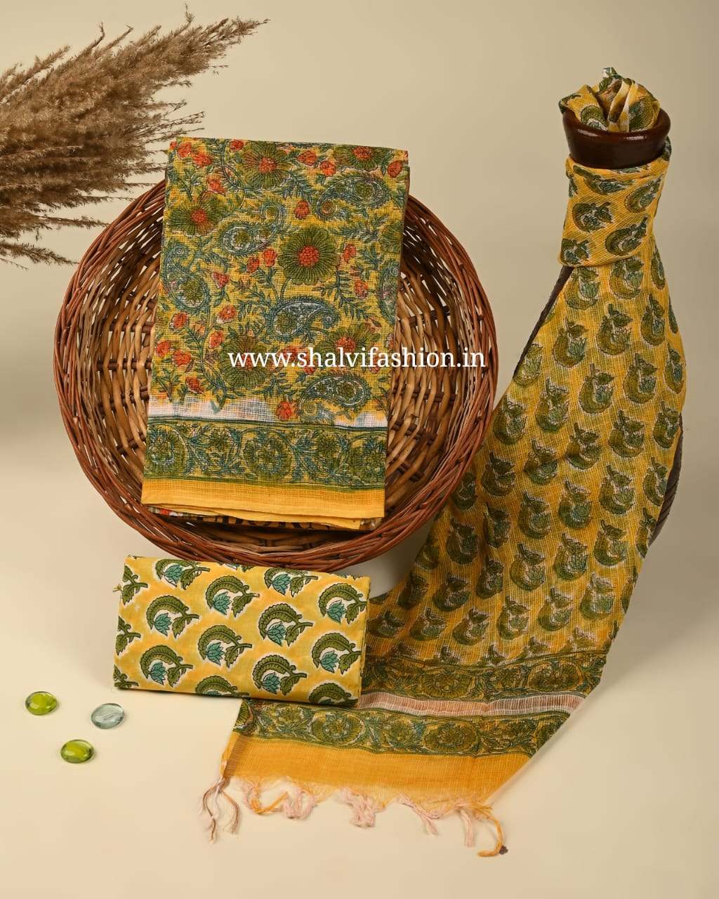 Shop unstitched kota doria suits online (3KD189)