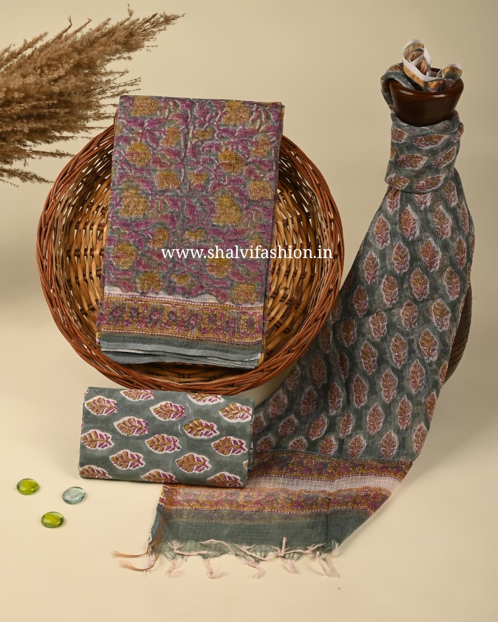 Shop sanganeri print kota doria suits online (3KD190)