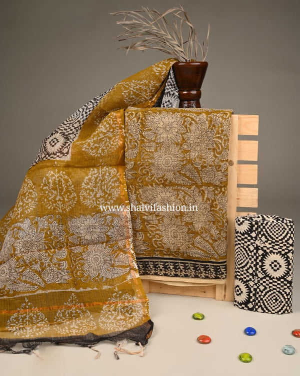 Shop unstitched bagru print kota doria suits (3KD202)