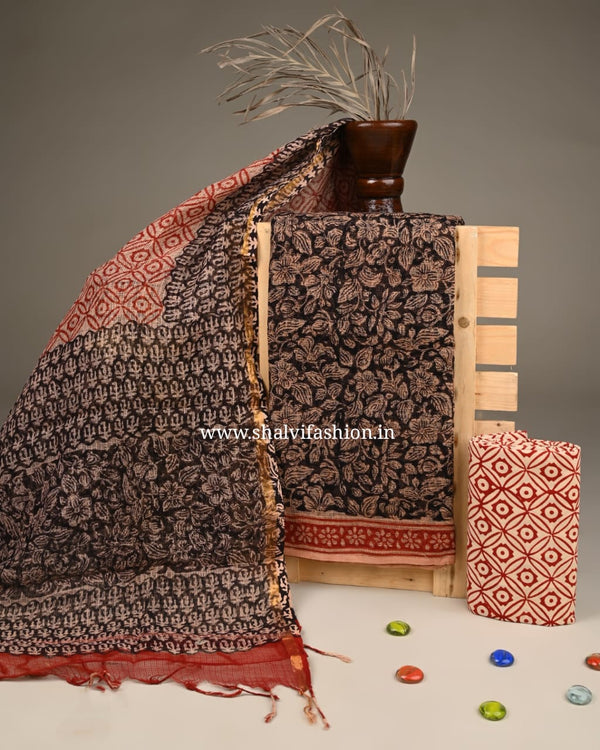Shop bagru printed kota doria dress material online (3KD205)