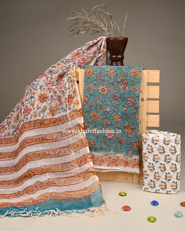 Shop jaipuri printed kota doria suits online (3KD208)