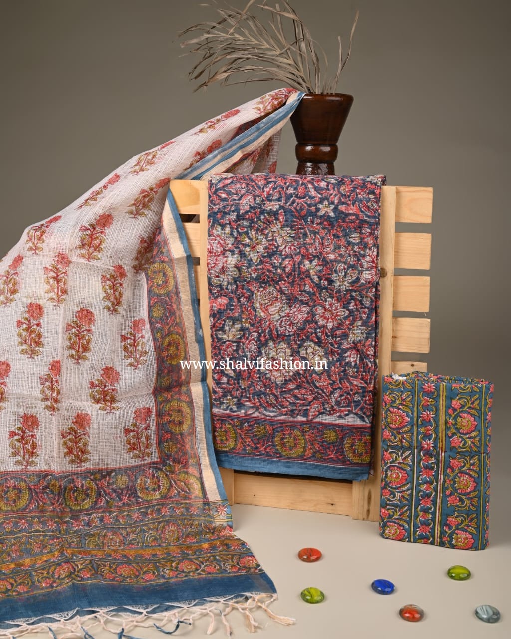 Shop jaipuri print kota doria suits in jaipur (3KD213)