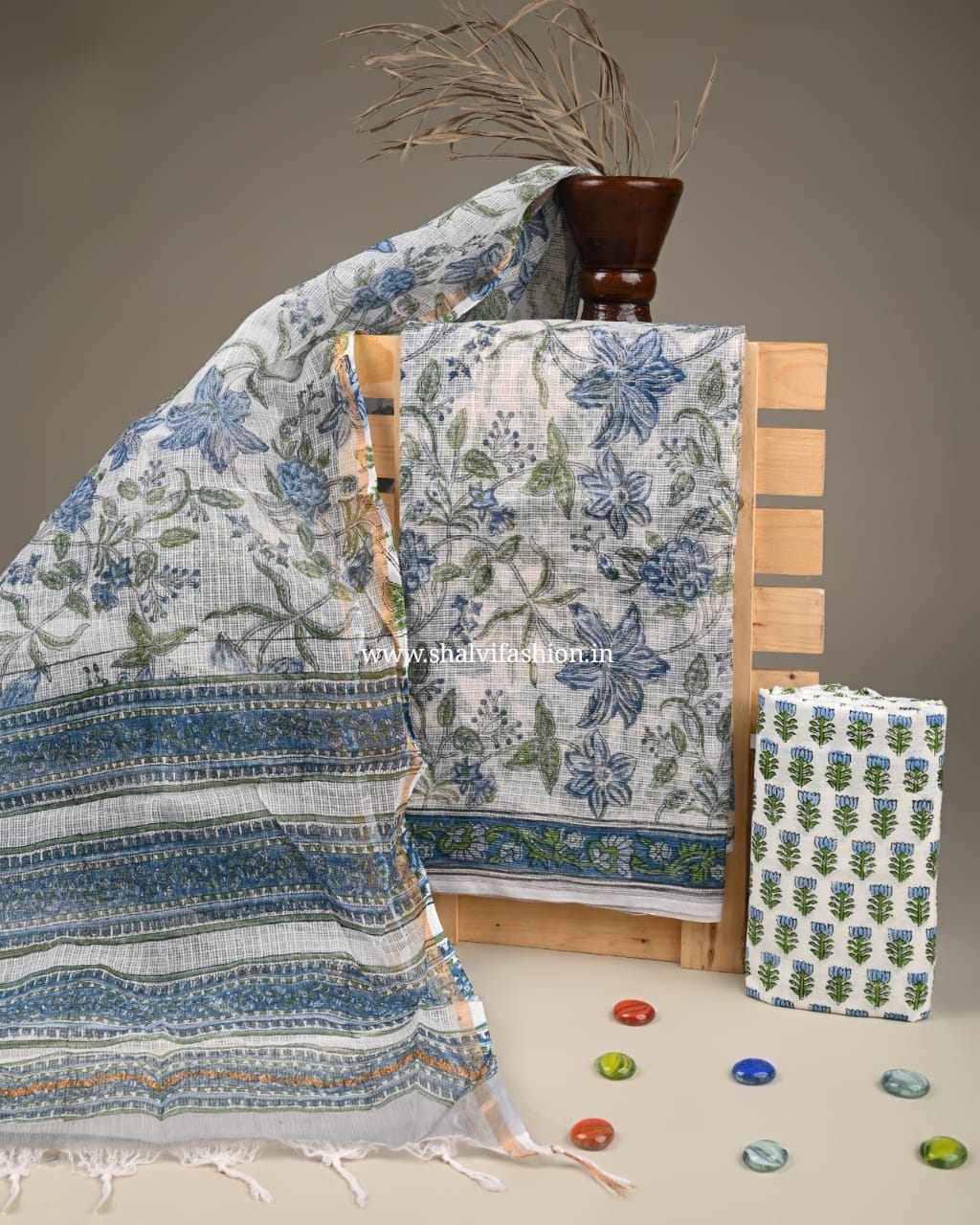 Shop hand block print cotton suit set (3KD219)