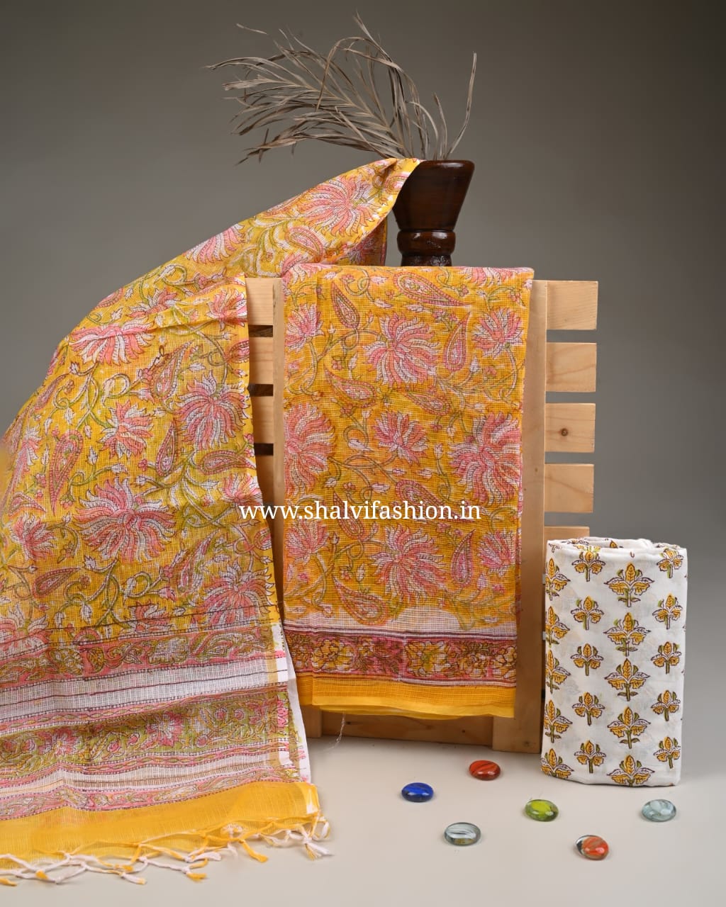 Shop block print kota doria suits online (3KD235)