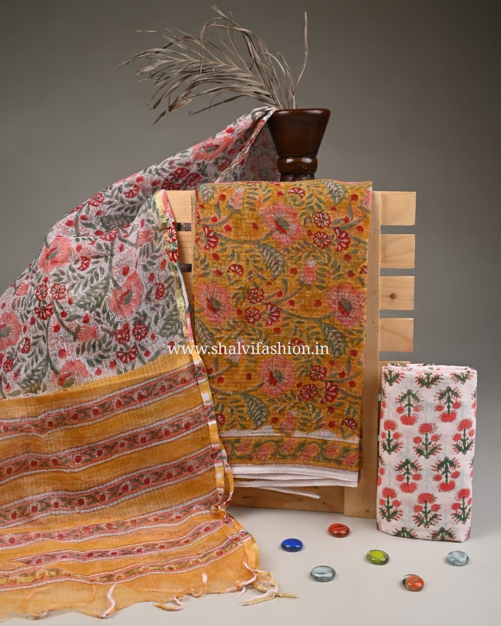 Shop unstitched block print kota suits online (3KD241)