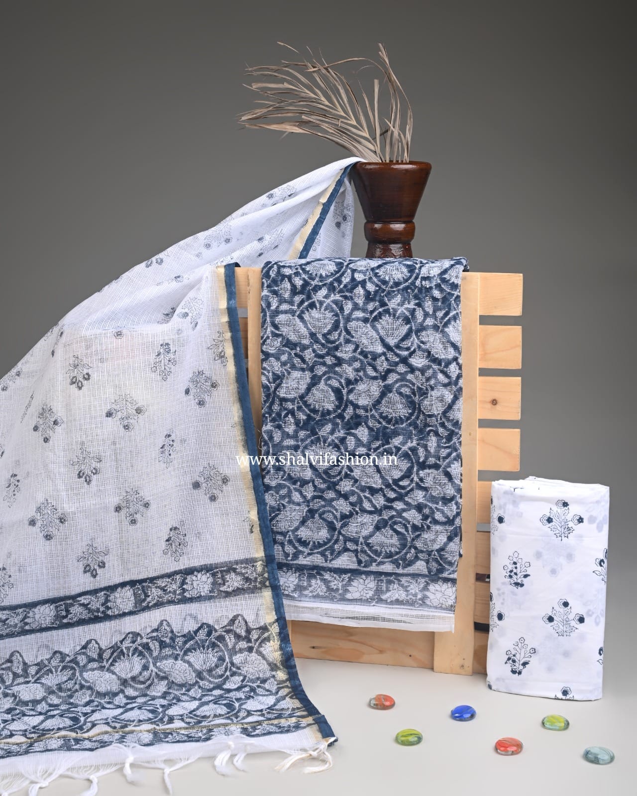 Shop jaipuri print kota doria suits online (3KD254)