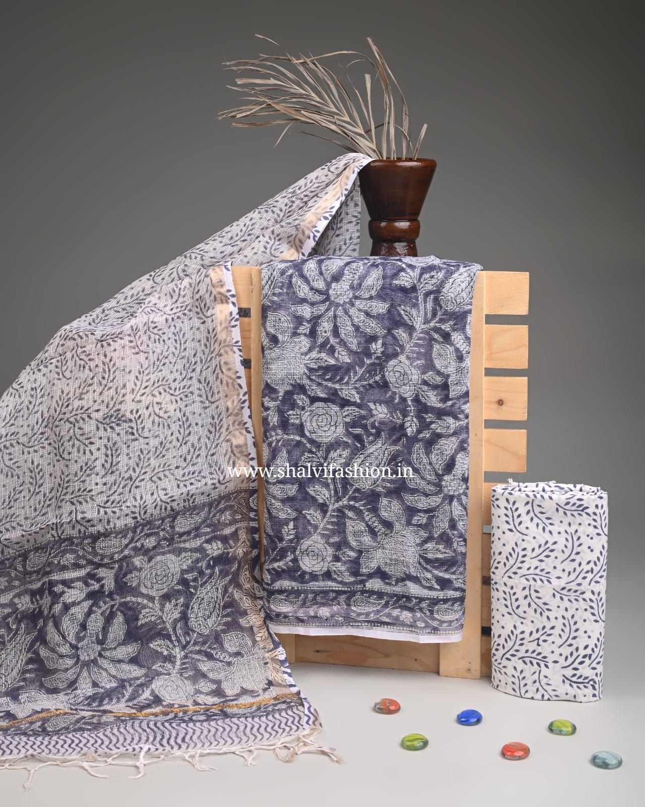 Shop block print kota doria suits online shopping (3KD257)
