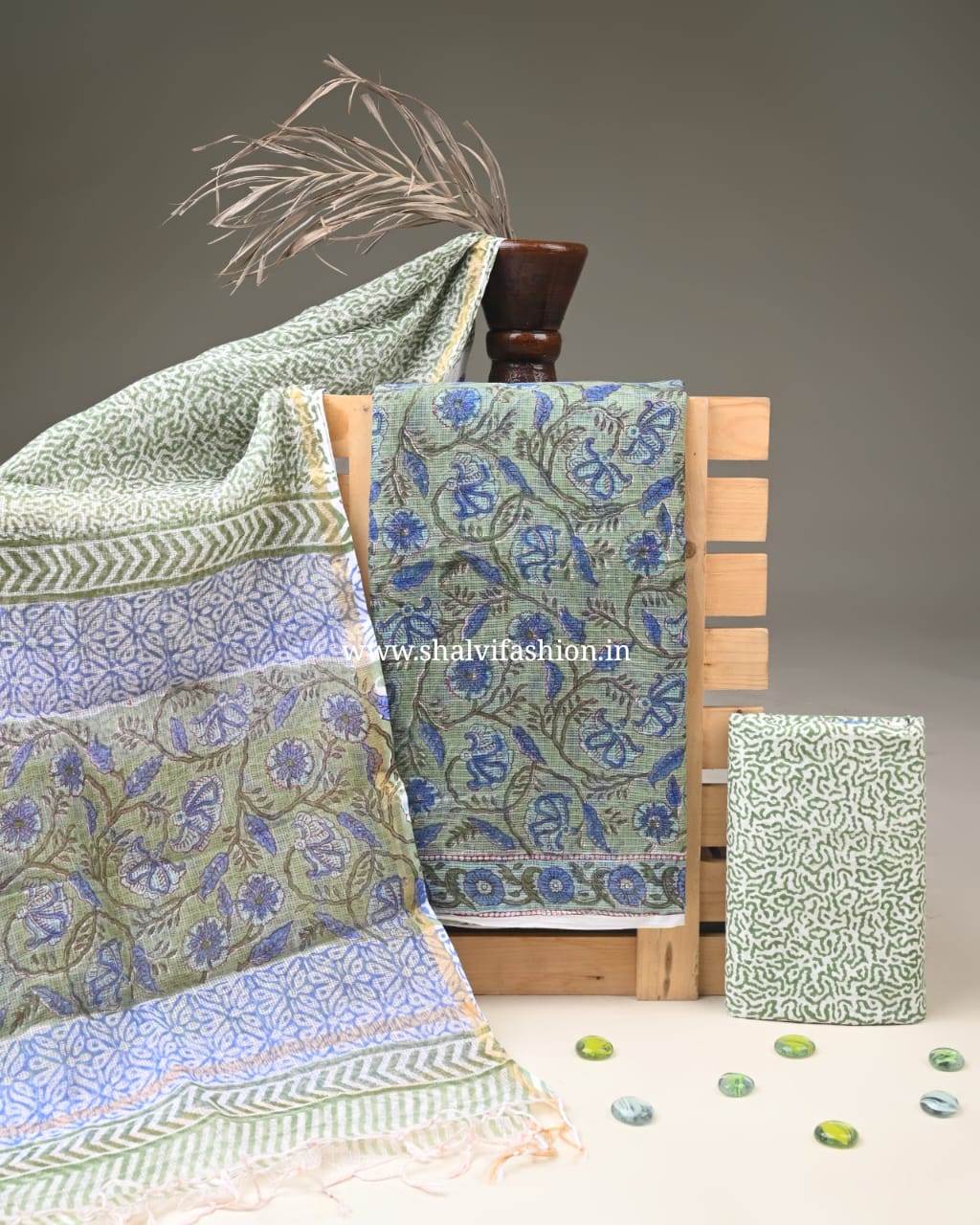 Shop jaipuri print kota doria suits online shopping (3KD282)