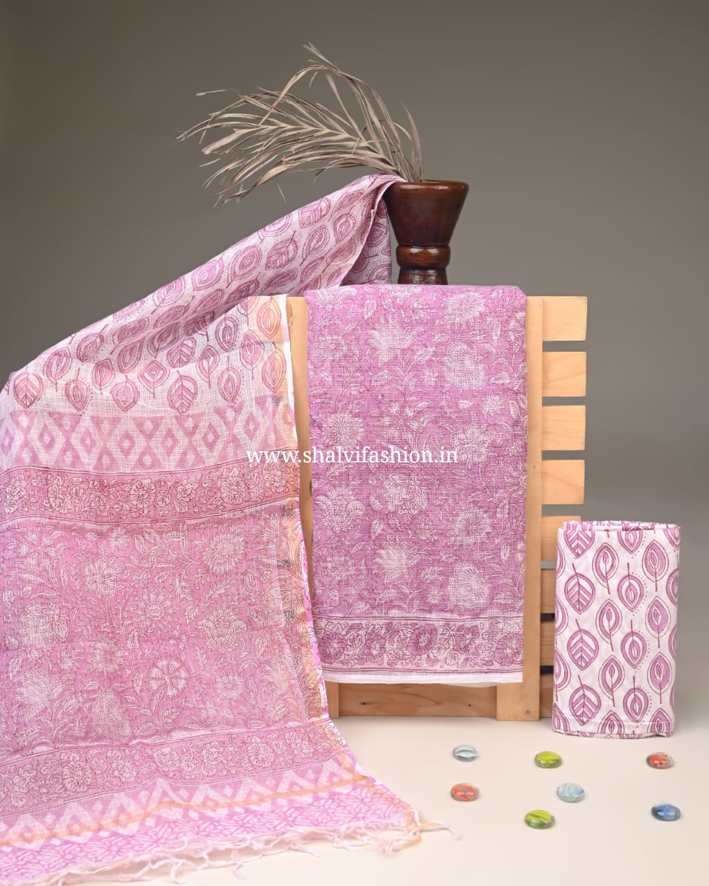 Shop unstitched block print kota doria suits (3KD283)