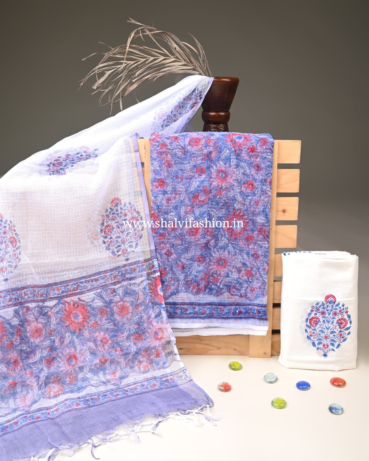 Shop jaipuri block print kota doria suits online (3KD289)
