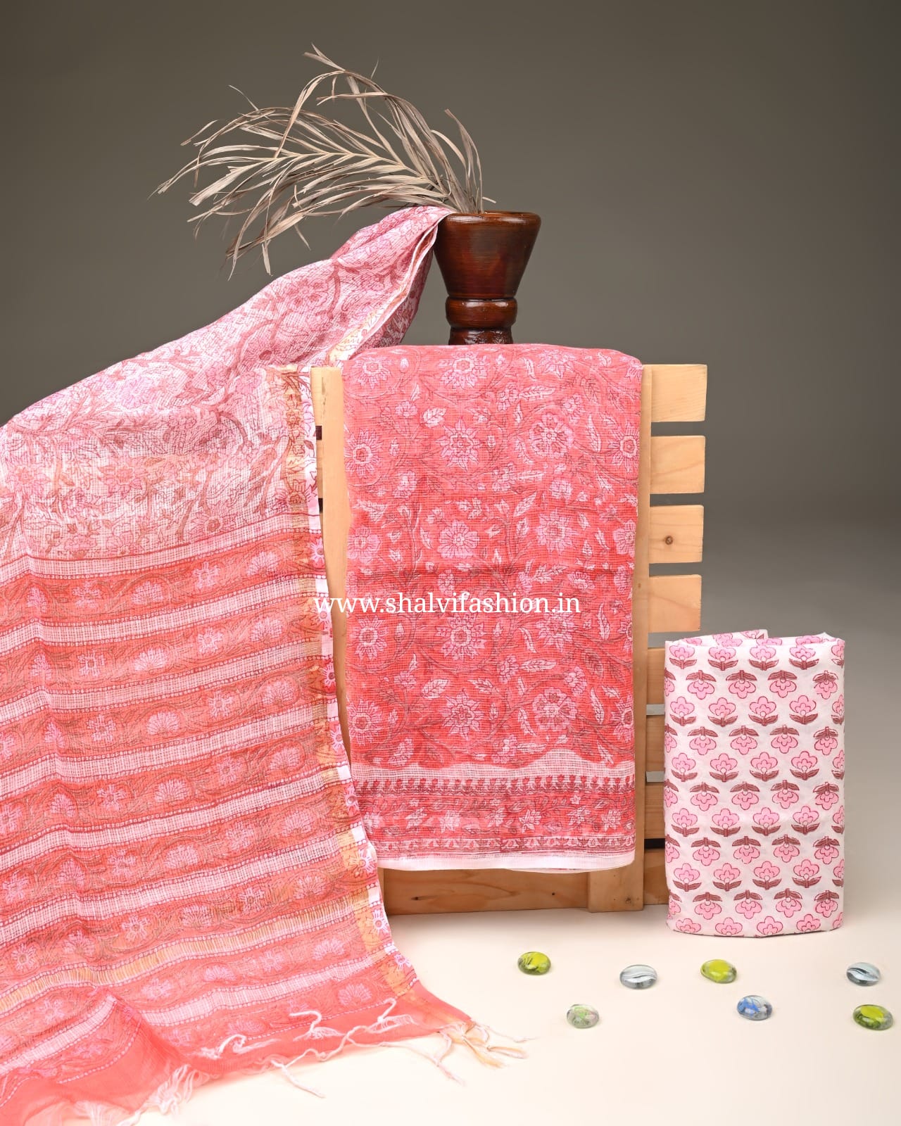 Shop block print kota doria suits (3KD295)