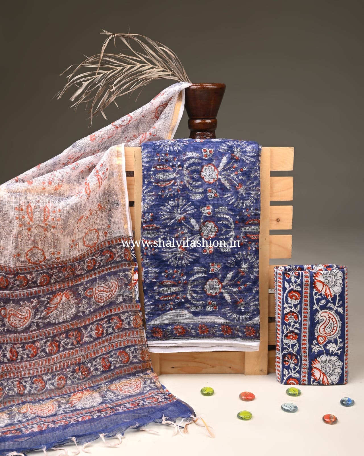 Shop block print kota doria suits online (3KD299)