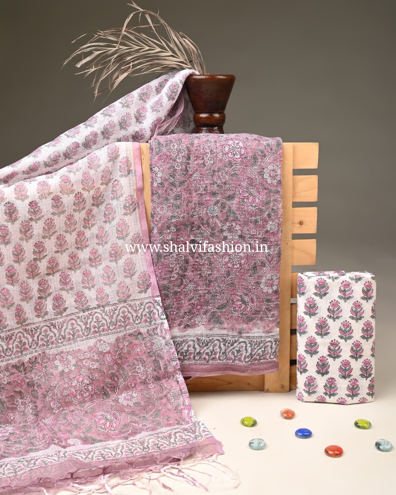 Shop sanganeri printed kota doria suits online (3KD318)