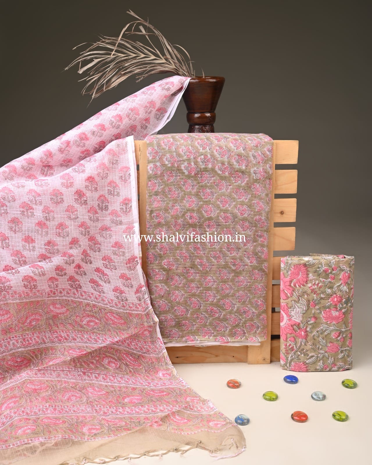 Shop unstitched block printed kota suits in jaipur (3KD325)