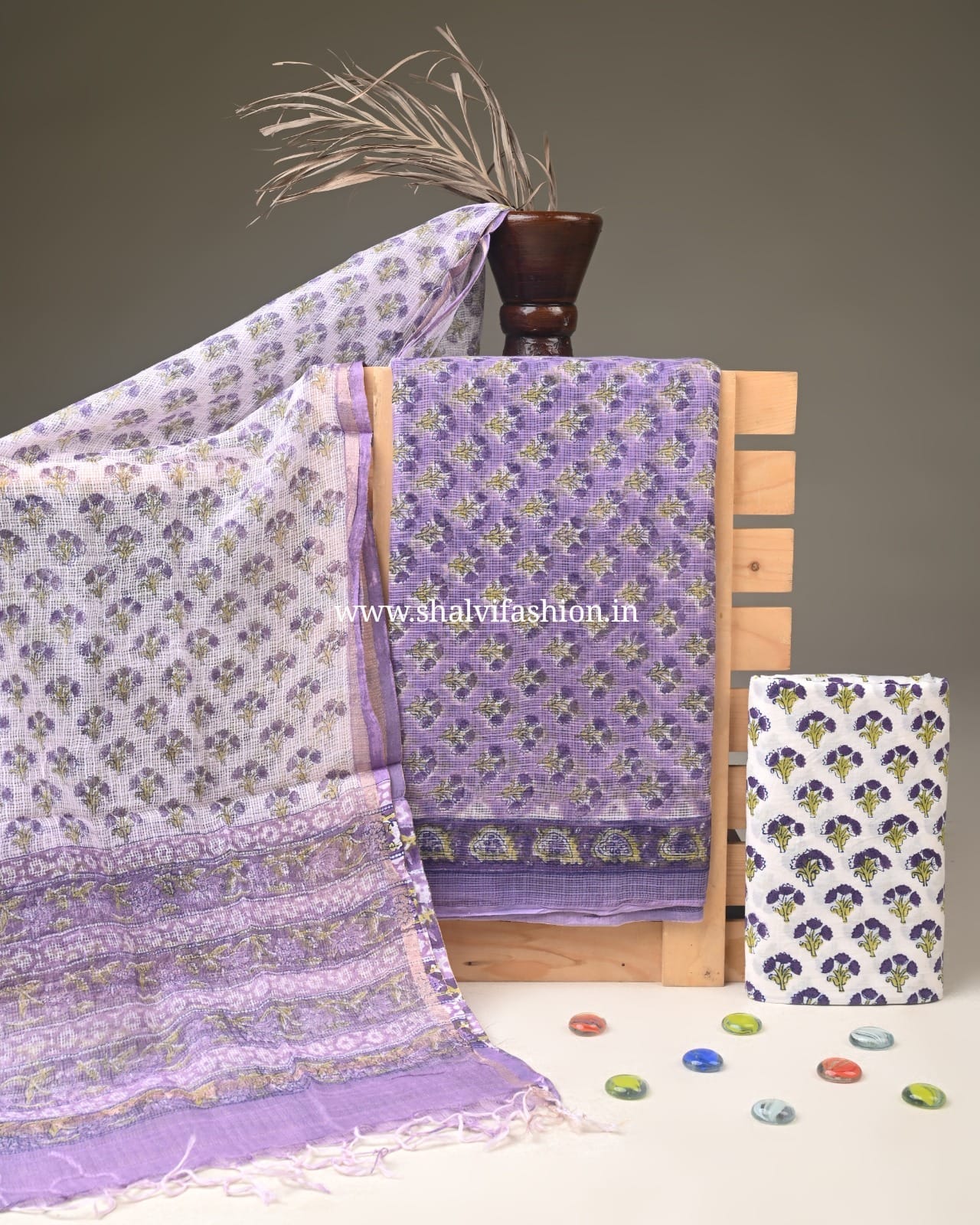 Shop jaipuri printed kota doria suits online (3KD334)