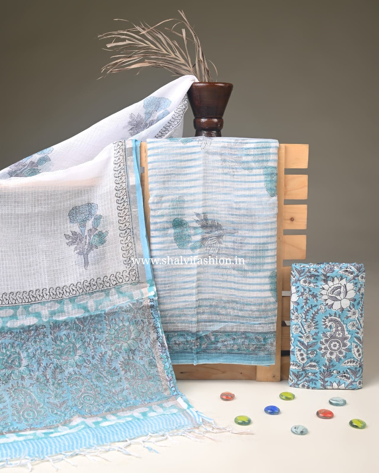 Shop sanganeri print kota doria suits online shopping (3KD335)