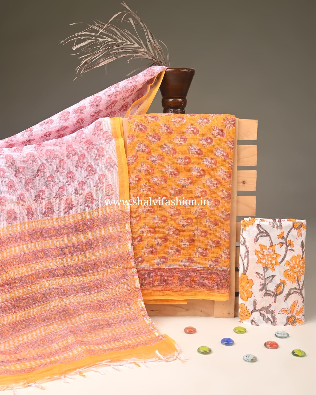 Shop jaipuri block print kota doria suits (3KD340)
