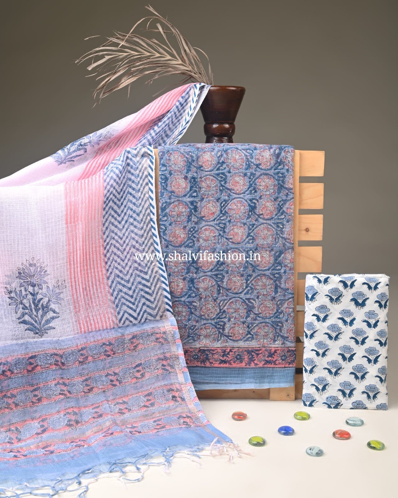Shop sanganeri print kota doria suits online (3KD342)