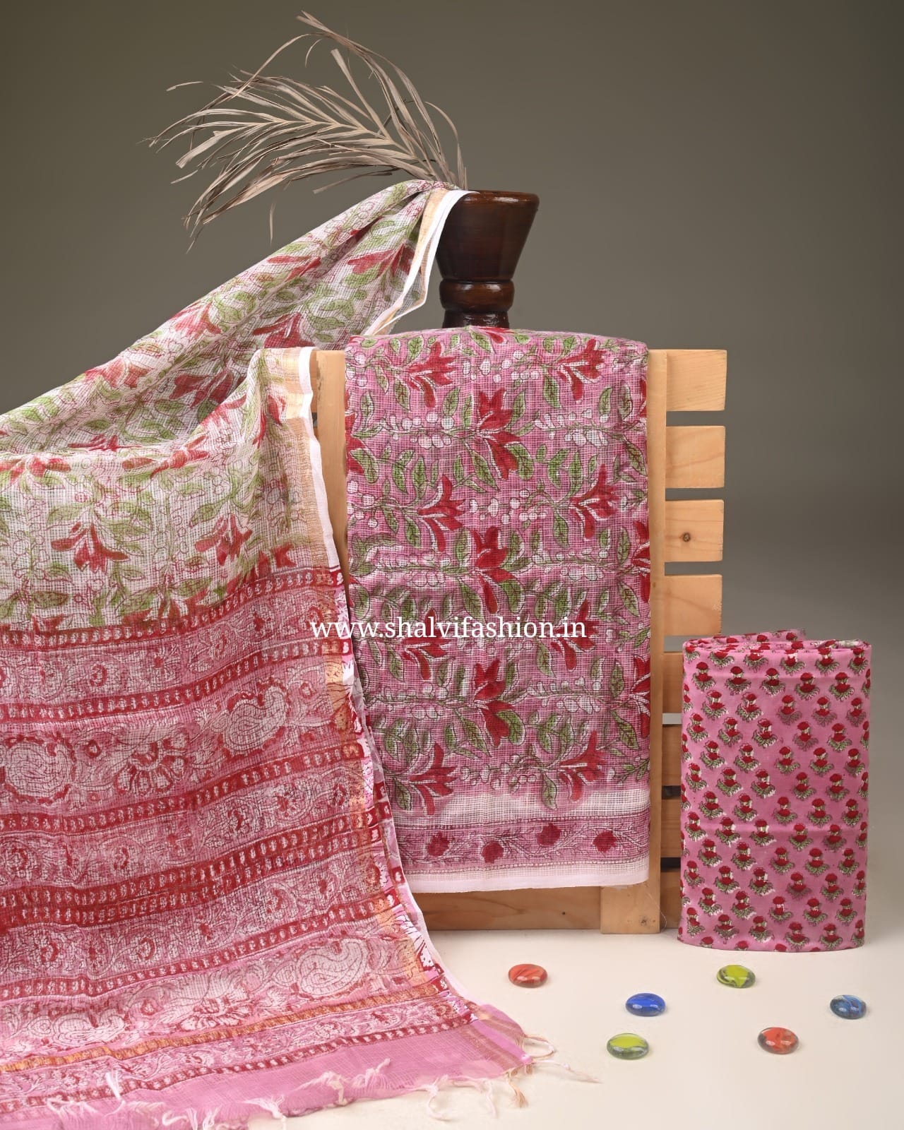 Shop hand block print kota doria suits online (3KD364)