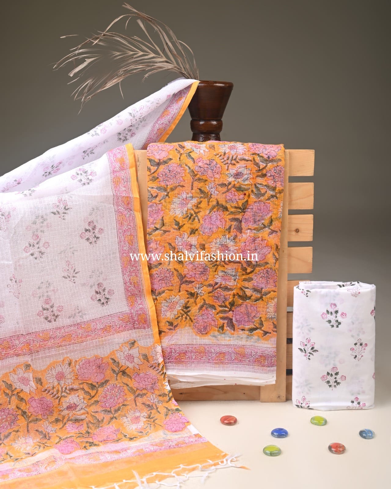 Shop jaipuri print kota doria suits online shopping (3KD365)