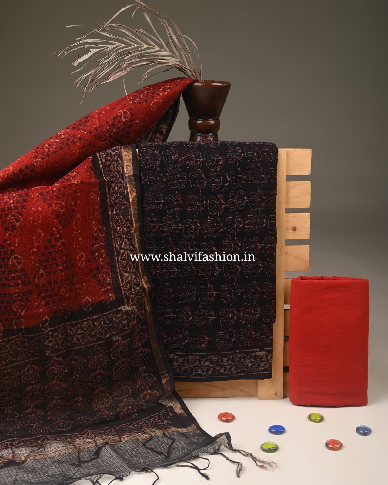 Shop jaiuri print kota doria suits (3KD373)