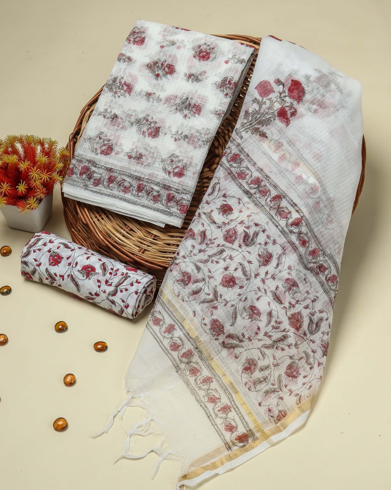 Shop hand block print kota doria suits online shopping (3KD95)