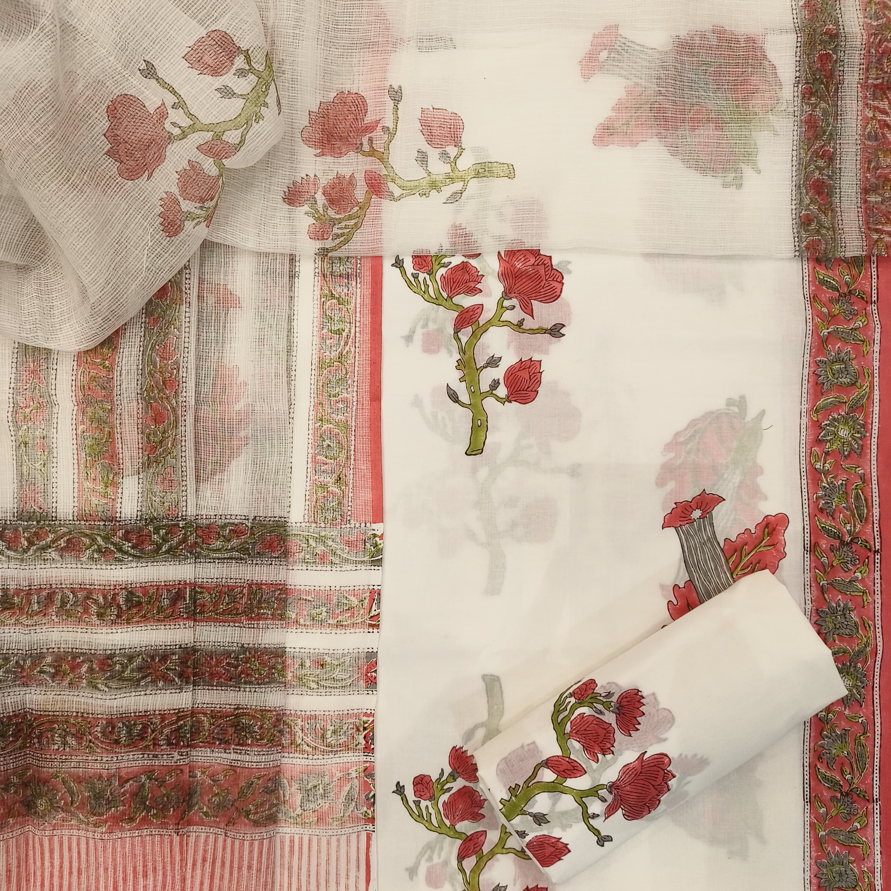 Shop kota doria dupatta cotton suit sets in jaipur (3CKD648)