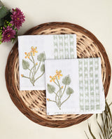 Shop traditional block printed waffle cotton bath linen sets (BLS08)