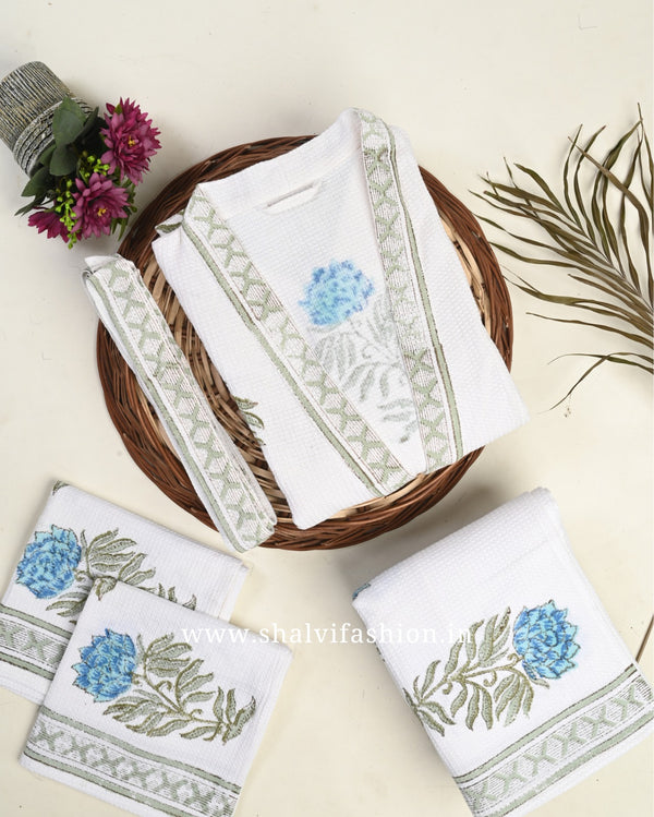 Shop waffle cotton bath linen sets online shopping (BLS09)