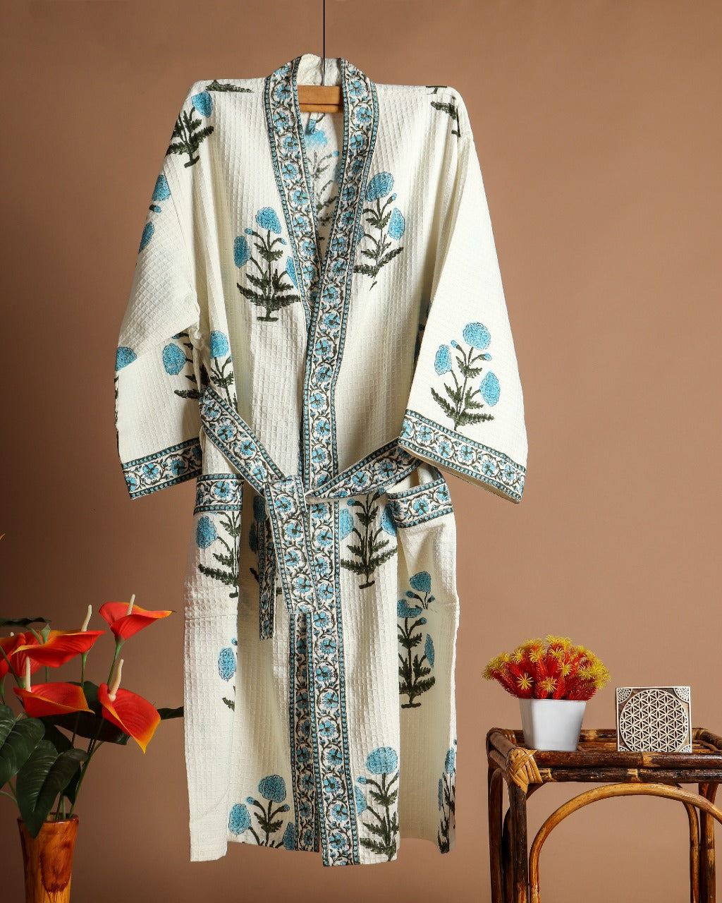 Shop traditional block print bathrobes online shopping (BROB12)