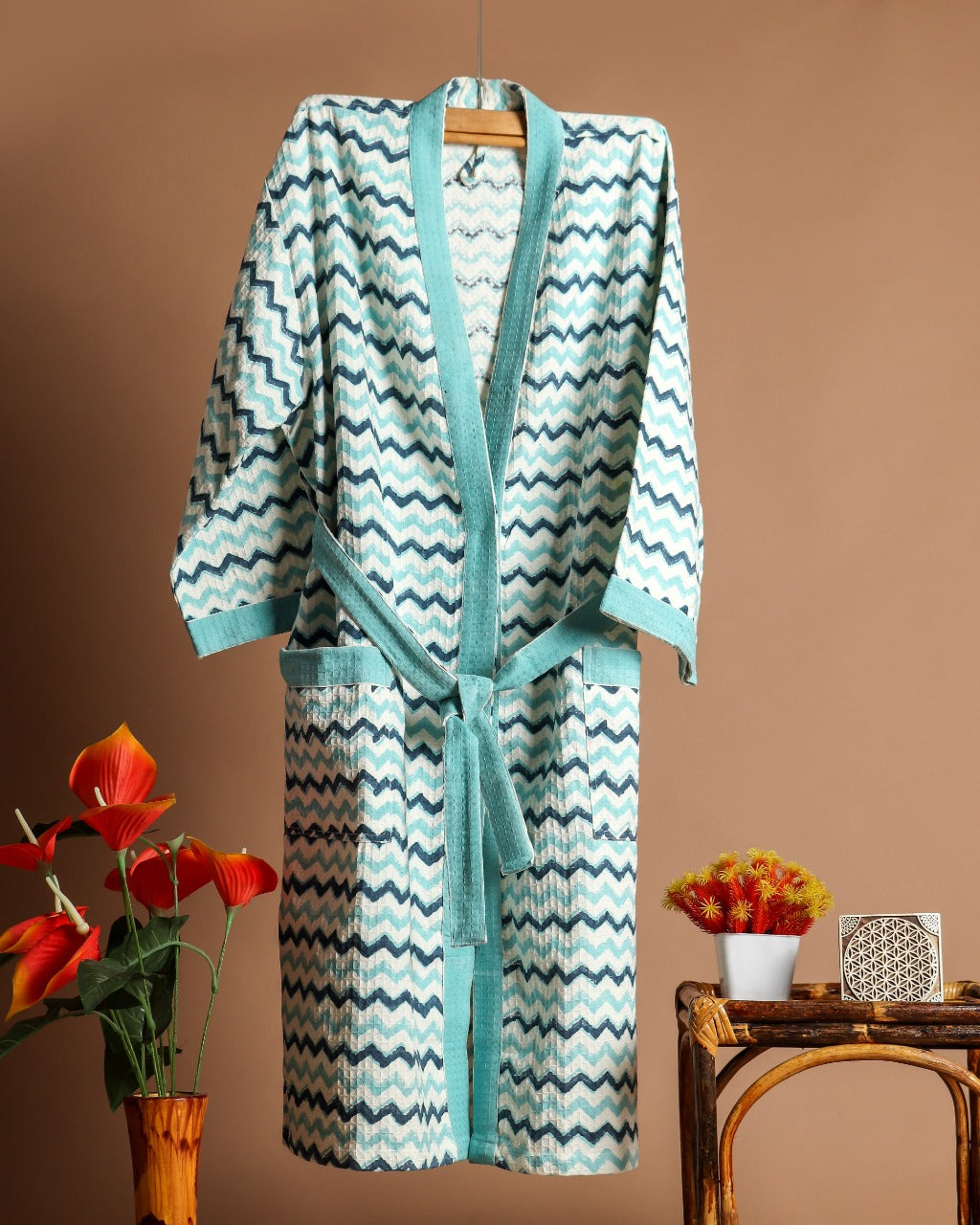 Shop hand block printed bathrobes online (BROB14)