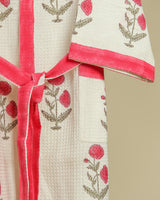 Shop block printed waffle cotton bathrobes in jaipur (BROB16)