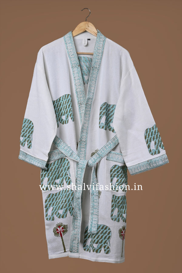 Shop hand block print cotton bathrobes (BROB18) 