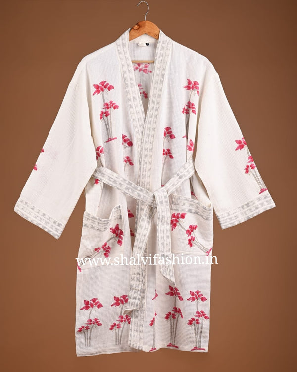 Shop jaipuri printed waffle cotton bathrobes (BROB28)