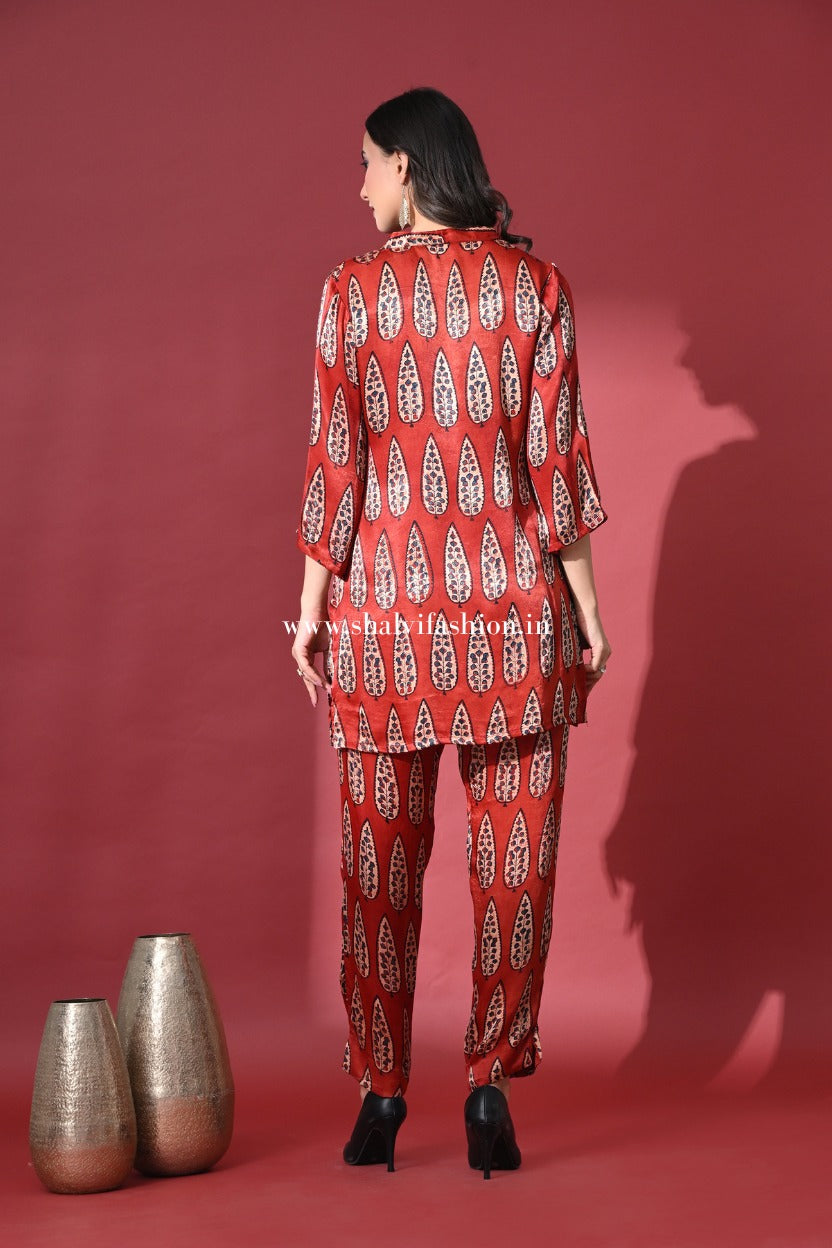 Shop ajrak hand block print modal silk cord sets online (CCD04)