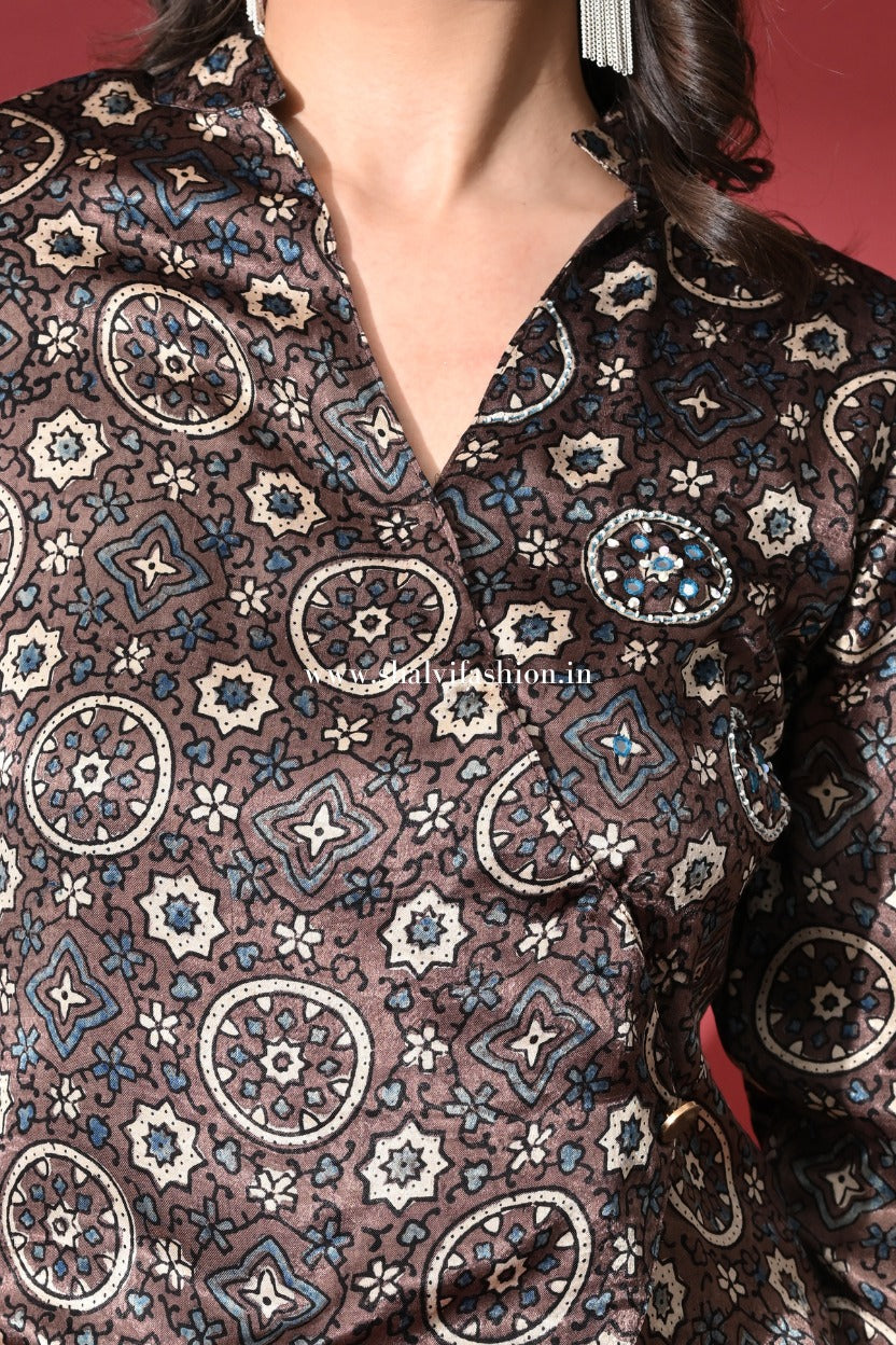 Shop ajrak print modal silk cord sets online (CCD05)