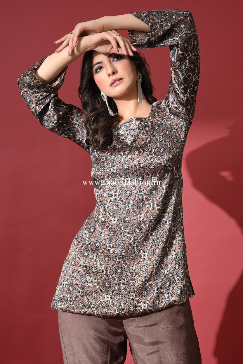 Shop ajrak print modal silk cord sets online shopping (CCD06)