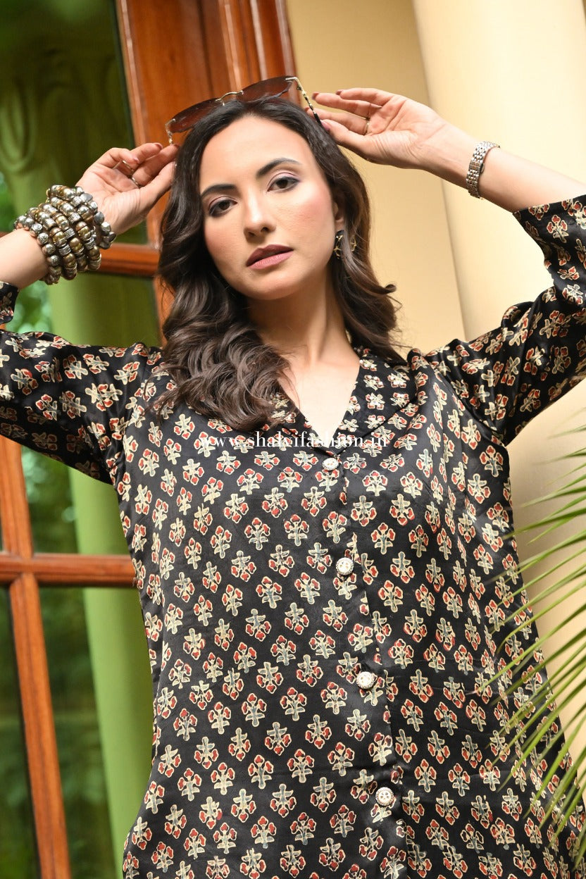 Shop ajrak block print modal silk cord sets online (CCD09)