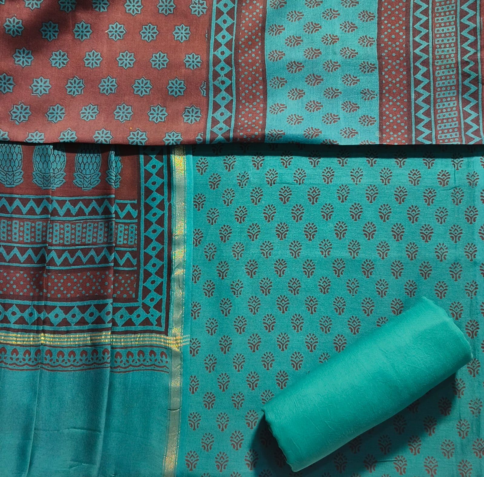 Shop bagh printed chanderi silk suits in jaipur (CHA04)